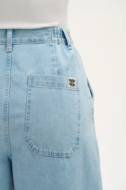 Discount Cole - Baggy Wide Leg Denim Jeans in Light Wash Blue All Bottoms|Jeans