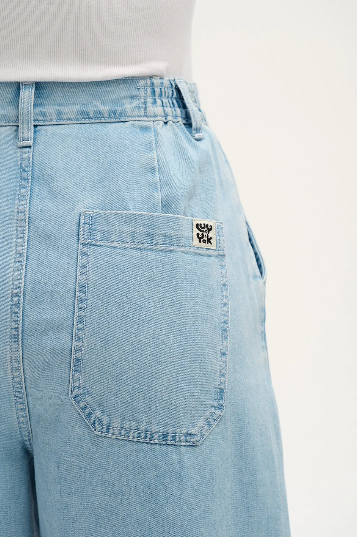 Discount Cole - Baggy Wide Leg Denim Jeans in Light Wash Blue All Bottoms|Jeans