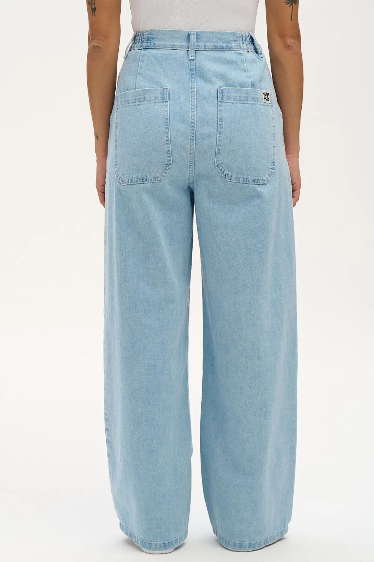 Discount Cole - Baggy Wide Leg Denim Jeans in Light Wash Blue All Bottoms|Jeans