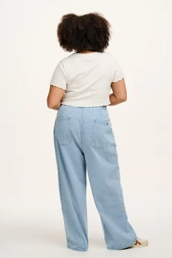 Discount Cole - Baggy Wide Leg Denim Jeans in Light Wash Blue All Bottoms|Jeans