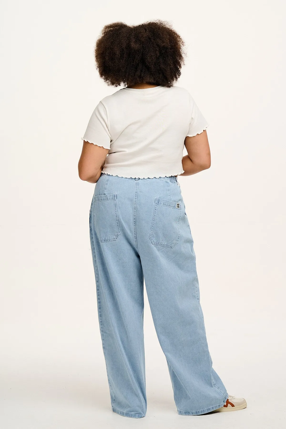 Discount Cole - Baggy Wide Leg Denim Jeans in Light Wash Blue All Bottoms|Jeans