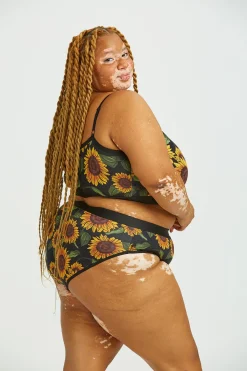 Best Cora - Cotton & Bamboo Bikini Pant in Sunflower Print All Bottoms|All Underwear
