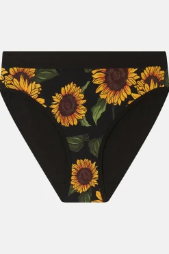 Best Cora - Cotton & Bamboo Bikini Pant in Sunflower Print All Bottoms|All Underwear