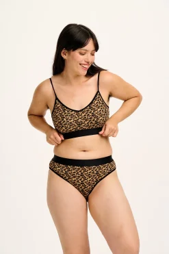 New Cora - Cotton & Bamboo Bikini Pant in Leopard Print All Bottoms|All Underwear