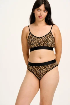 New Cora - Cotton & Bamboo Bikini Pant in Leopard Print All Bottoms|All Underwear