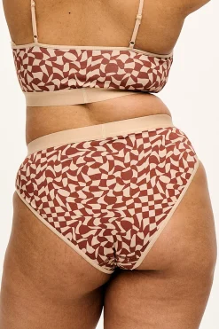 Discount Cora - Cotton & Bamboo Bikini Pant in Amara Grid Print All Bottoms|All Underwear