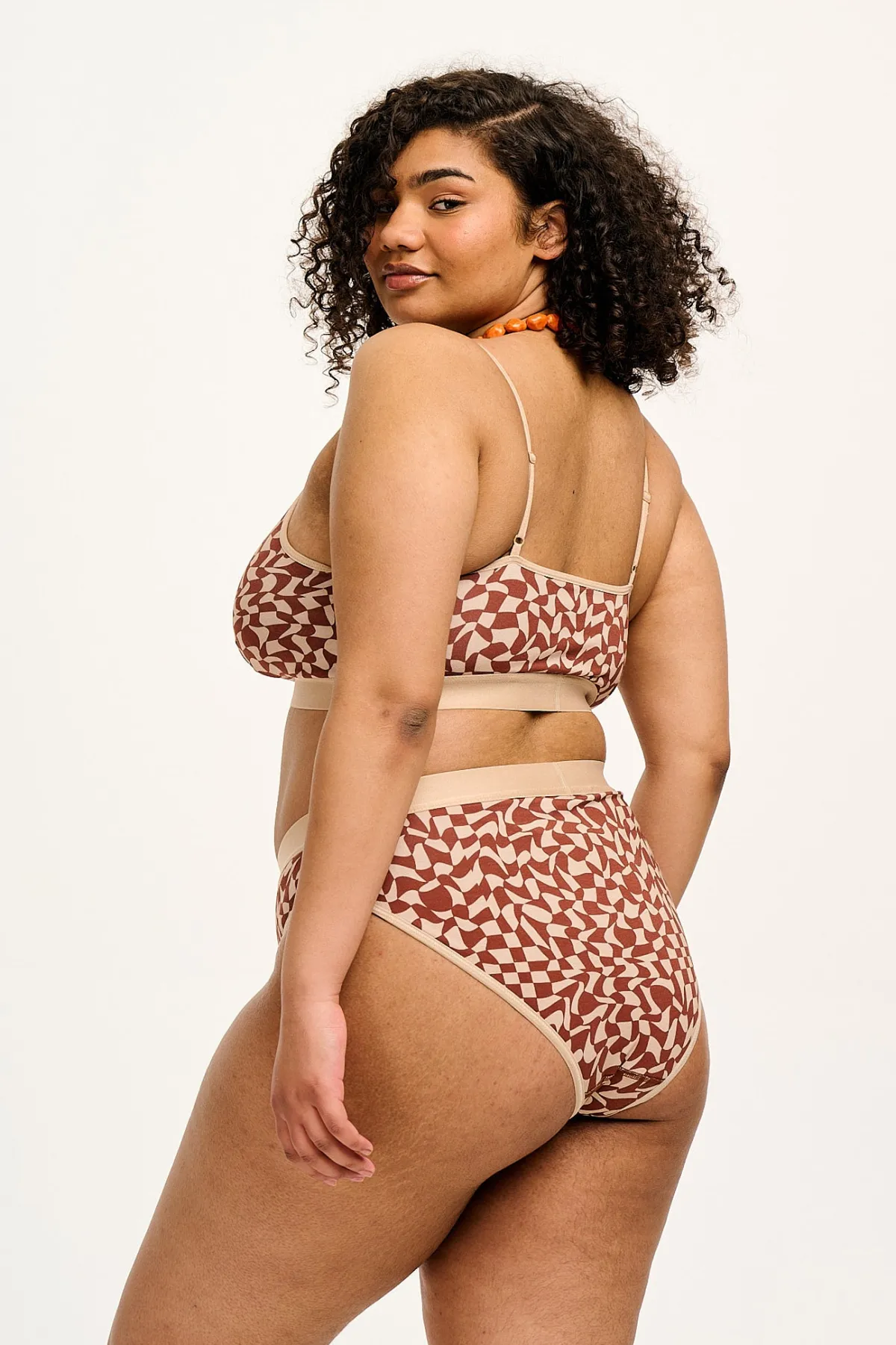 Discount Cora - Cotton & Bamboo Bikini Pant in Amara Grid Print All Bottoms|All Underwear
