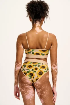 New Cora - Cotton & Bamboo Bikini Pant in Cream Sunflower Print All Bottoms|All Underwear