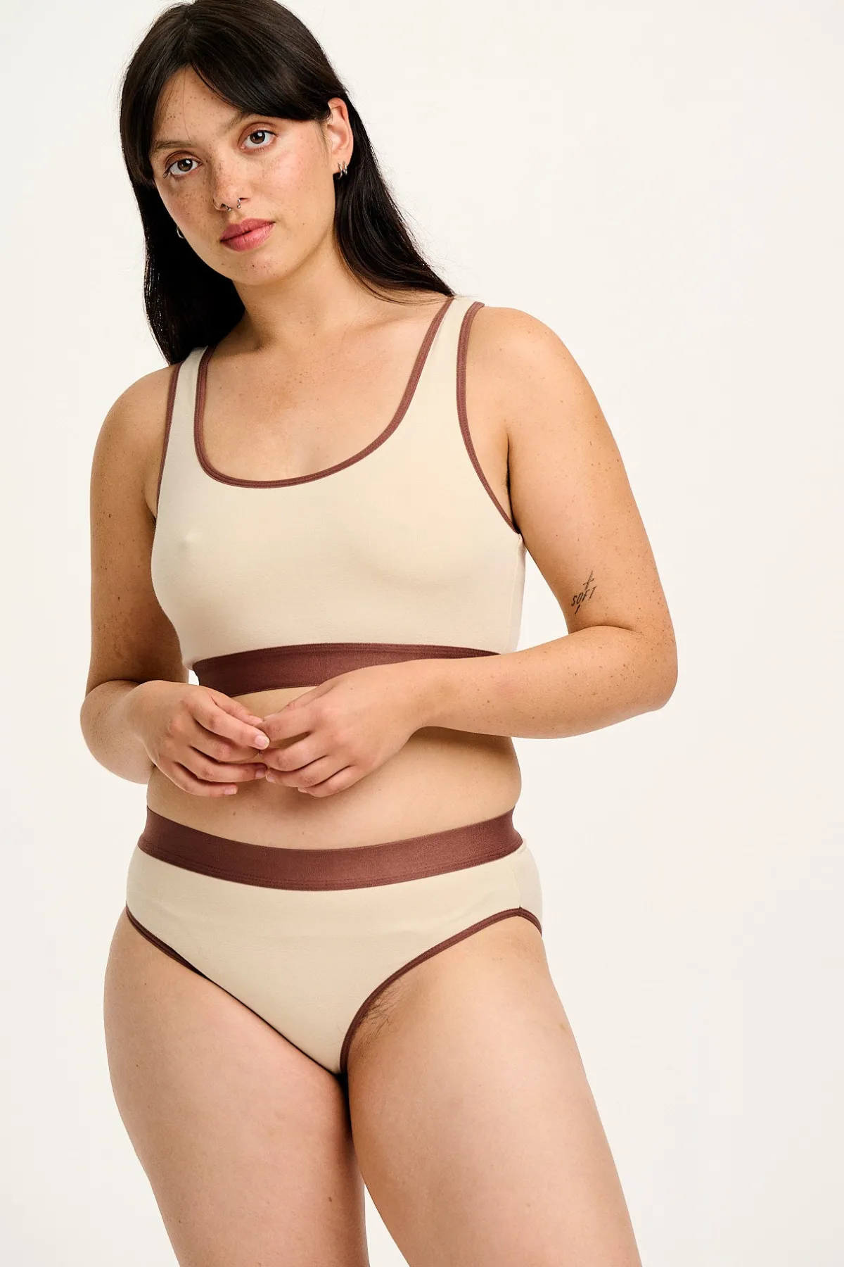 Fashion Cora - Cotton & Bamboo Bikini Pant in Ecru All Bottoms|All Underwear