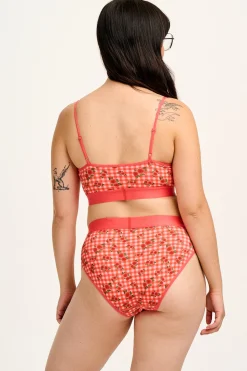 Fashion Cora - Cotton & Bamboo Bikini Pant in Pink Check Rosalind Print All Bottoms|All Underwear