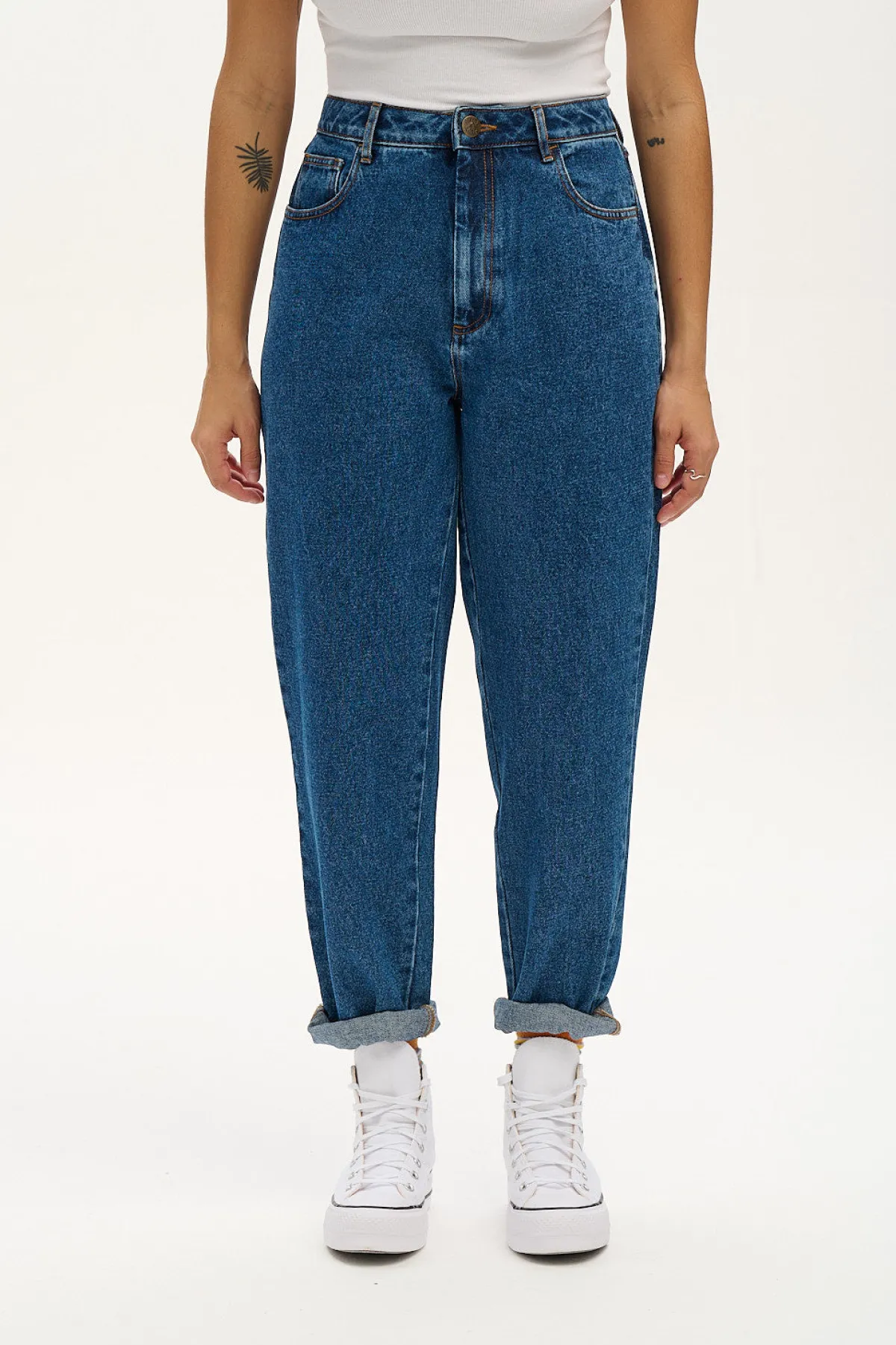 Best Dana - Mom Denim Jeans in Mid Wash Blue All Bottoms|Petite Range