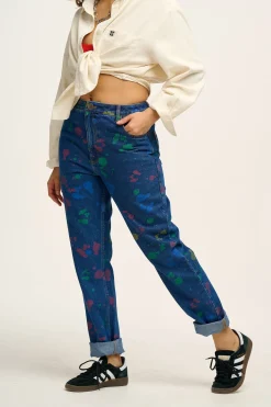 Outlet Dana - Mom Denim Jeans in Art Attack Print All Bottoms