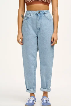 Outlet Dana - Mom Denim Jeans in Light Wash Blue All Bottoms|Jeans