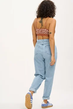 Outlet Dana - Mom Denim Jeans in Light Wash Blue All Bottoms|Jeans