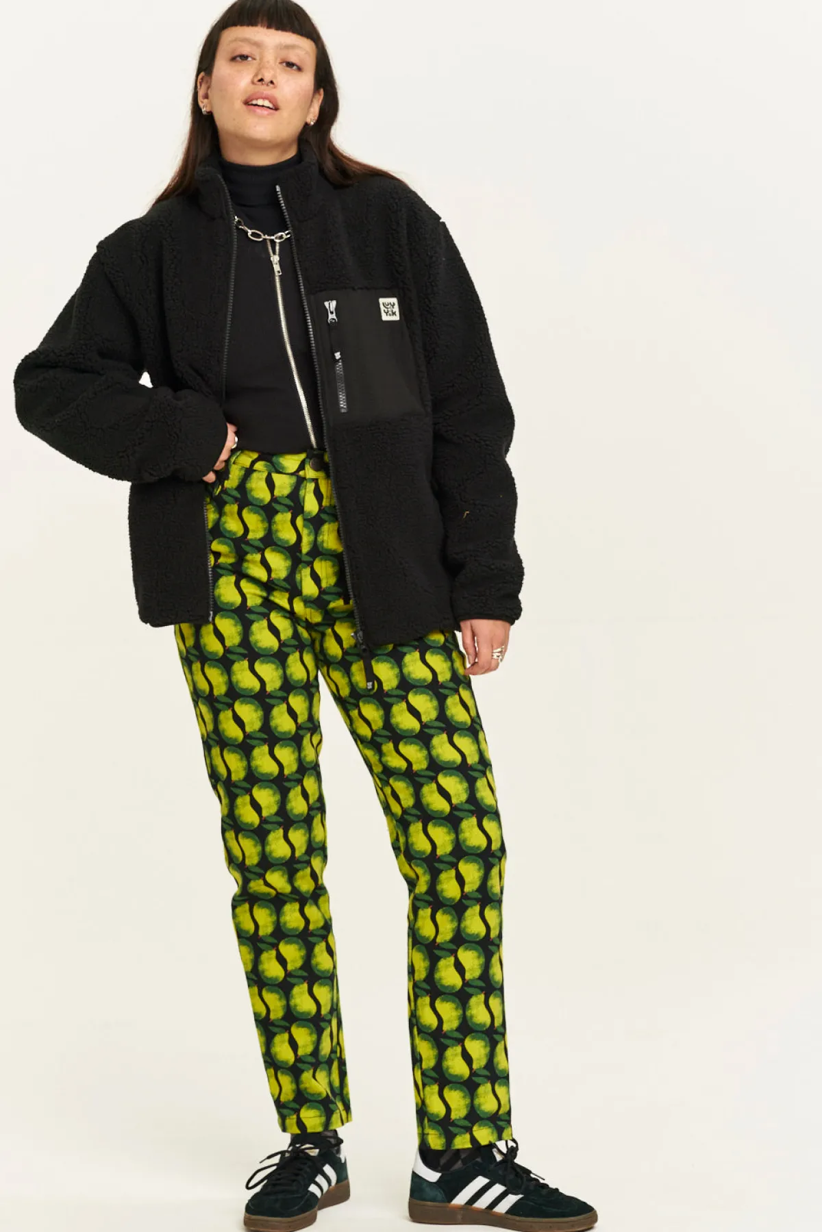 Online Dana - Mom Twill Jeans in Pear Drop Print All Bottoms