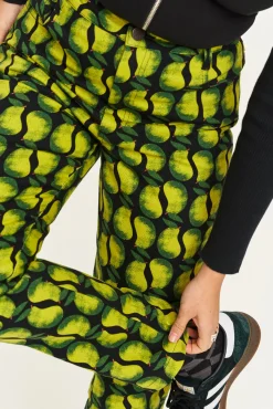 Online Dana - Mom Twill Jeans in Pear Drop Print All Bottoms