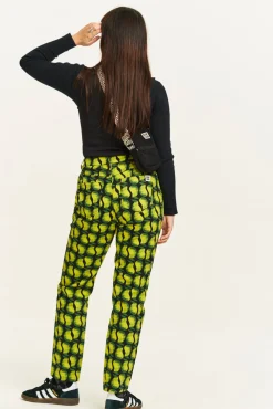 Online Dana - Mom Twill Jeans in Pear Drop Print All Bottoms