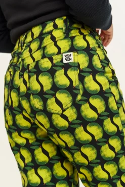 Online Dana - Mom Twill Jeans in Pear Drop Print All Bottoms