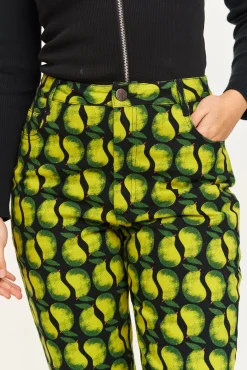 Online Dana - Mom Twill Jeans in Pear Drop Print All Bottoms