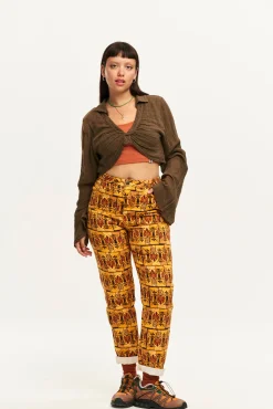 Online Dana - Mom Twill Jeans in Estelle Print All Bottoms