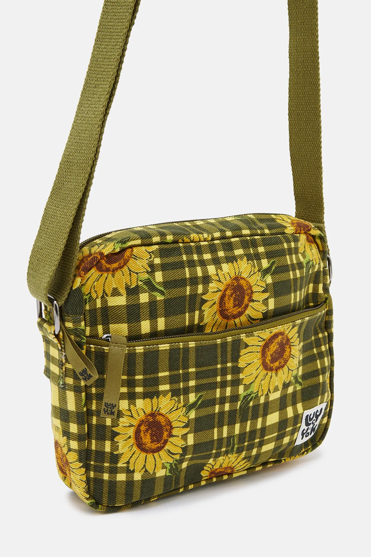 Discount Dara - Crossbody Twill Bag in Green Sunday Sunflowers Print All Accessories|Bags & Purses