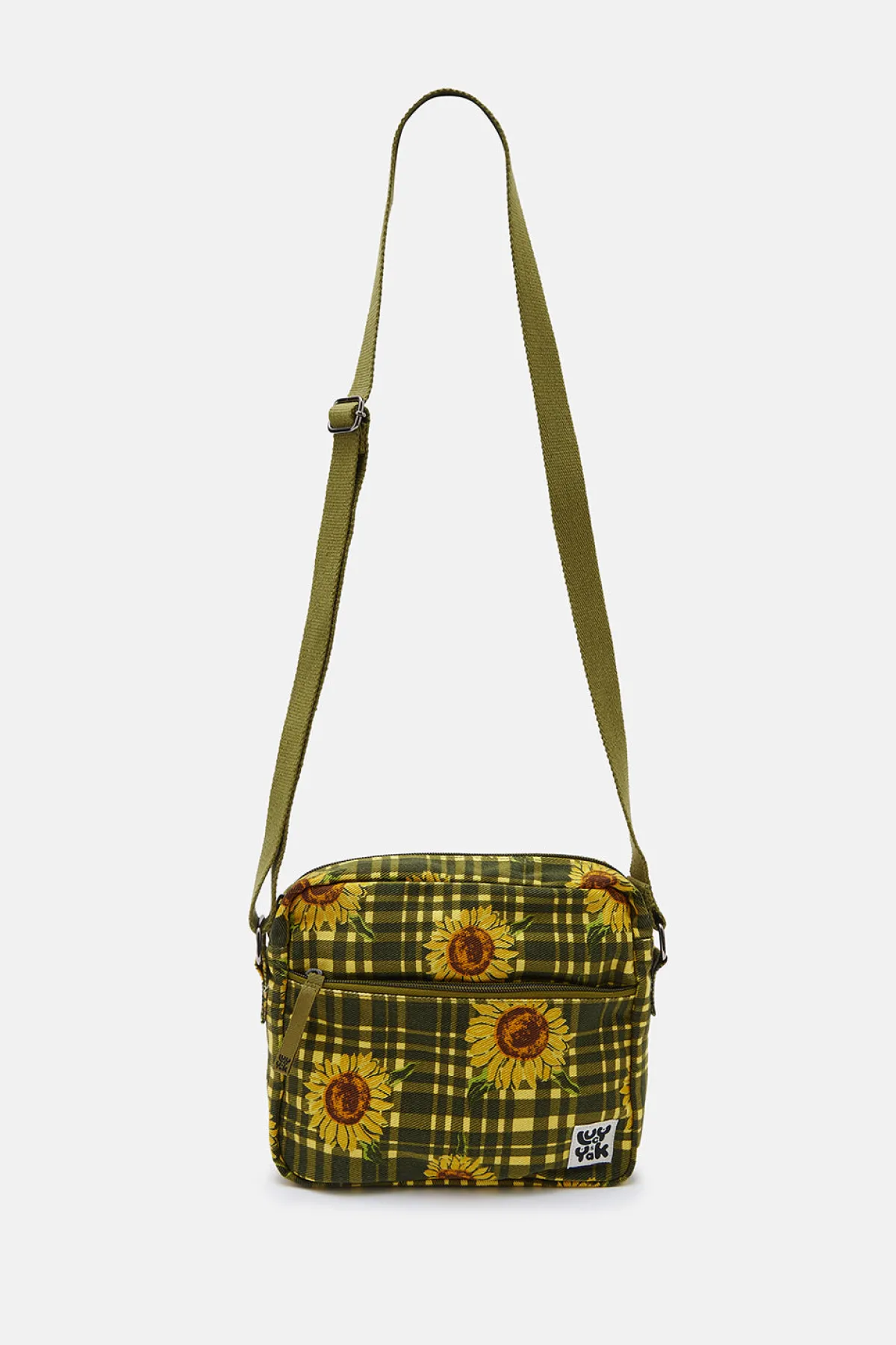 Discount Dara - Crossbody Twill Bag in Green Sunday Sunflowers Print All Accessories|Bags & Purses