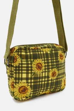 Discount Dara - Crossbody Twill Bag in Green Sunday Sunflowers Print All Accessories|Bags & Purses