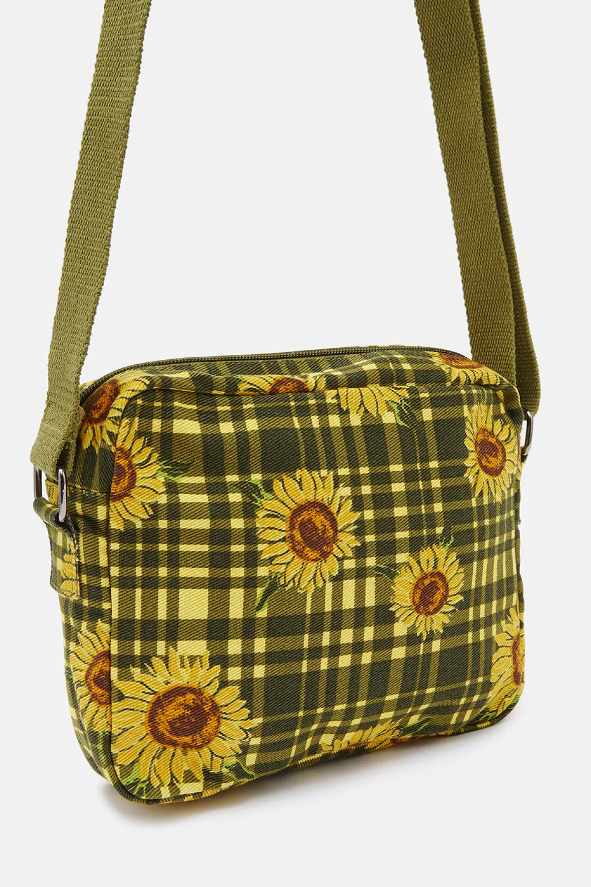 Discount Dara - Crossbody Twill Bag in Green Sunday Sunflowers Print All Accessories|Bags & Purses
