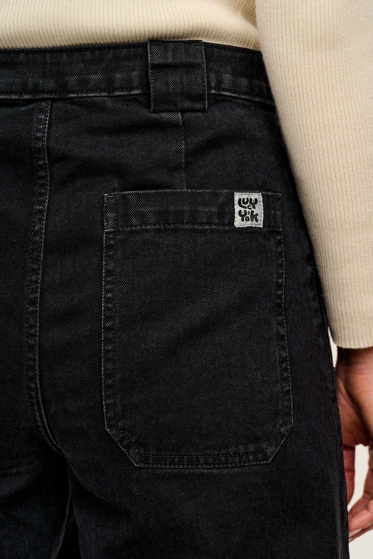 Best Delores - Wide Leg Denim Jeans Washed Black All Bottoms|Jeans