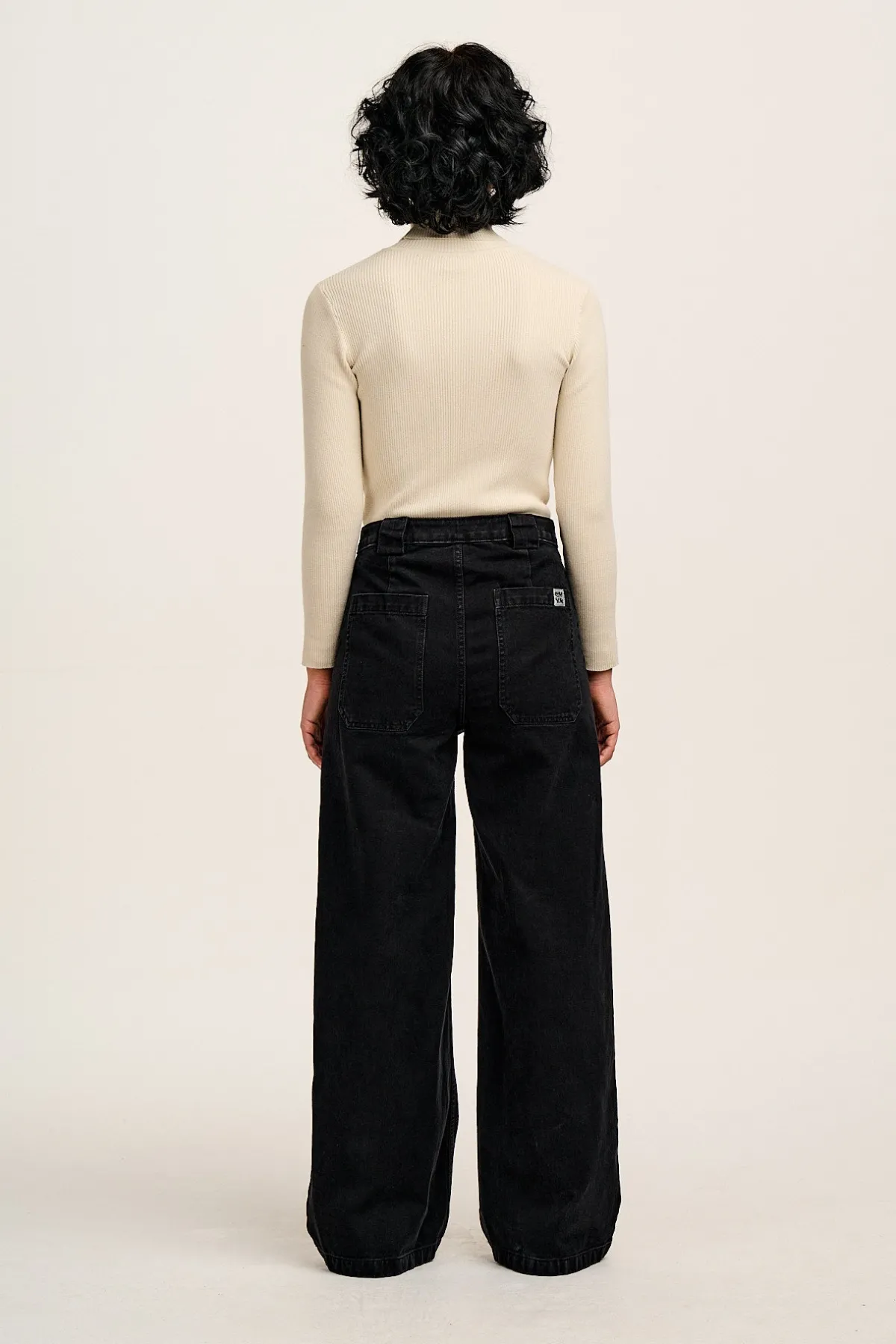 Best Delores - Wide Leg Denim Jeans Washed Black All Bottoms|Jeans
