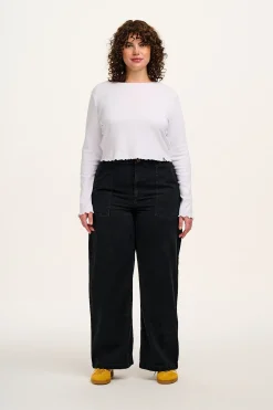 Best Delores - Wide Leg Denim Jeans Washed Black All Bottoms|Jeans
