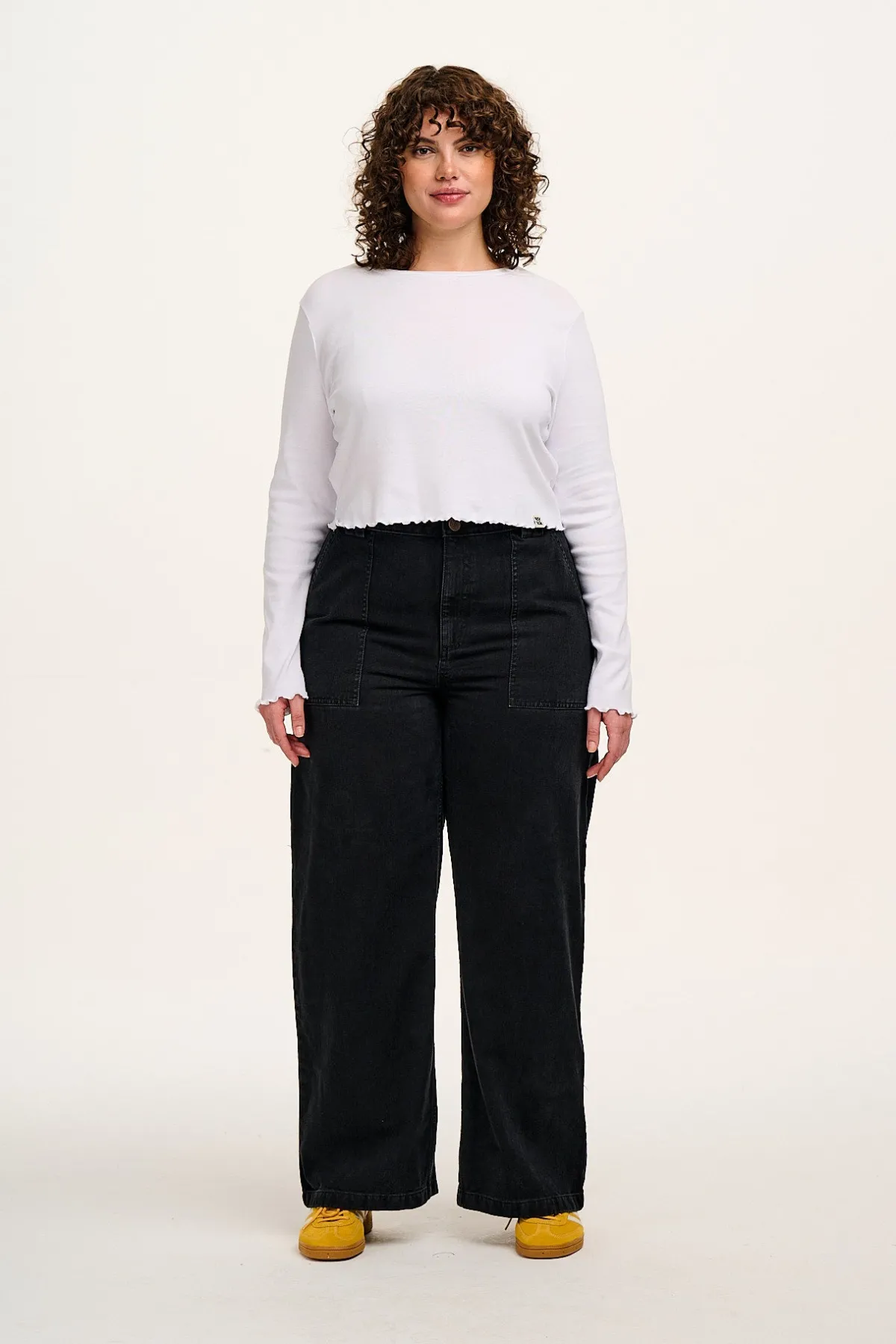 Best Delores - Wide Leg Denim Jeans Washed Black All Bottoms|Jeans