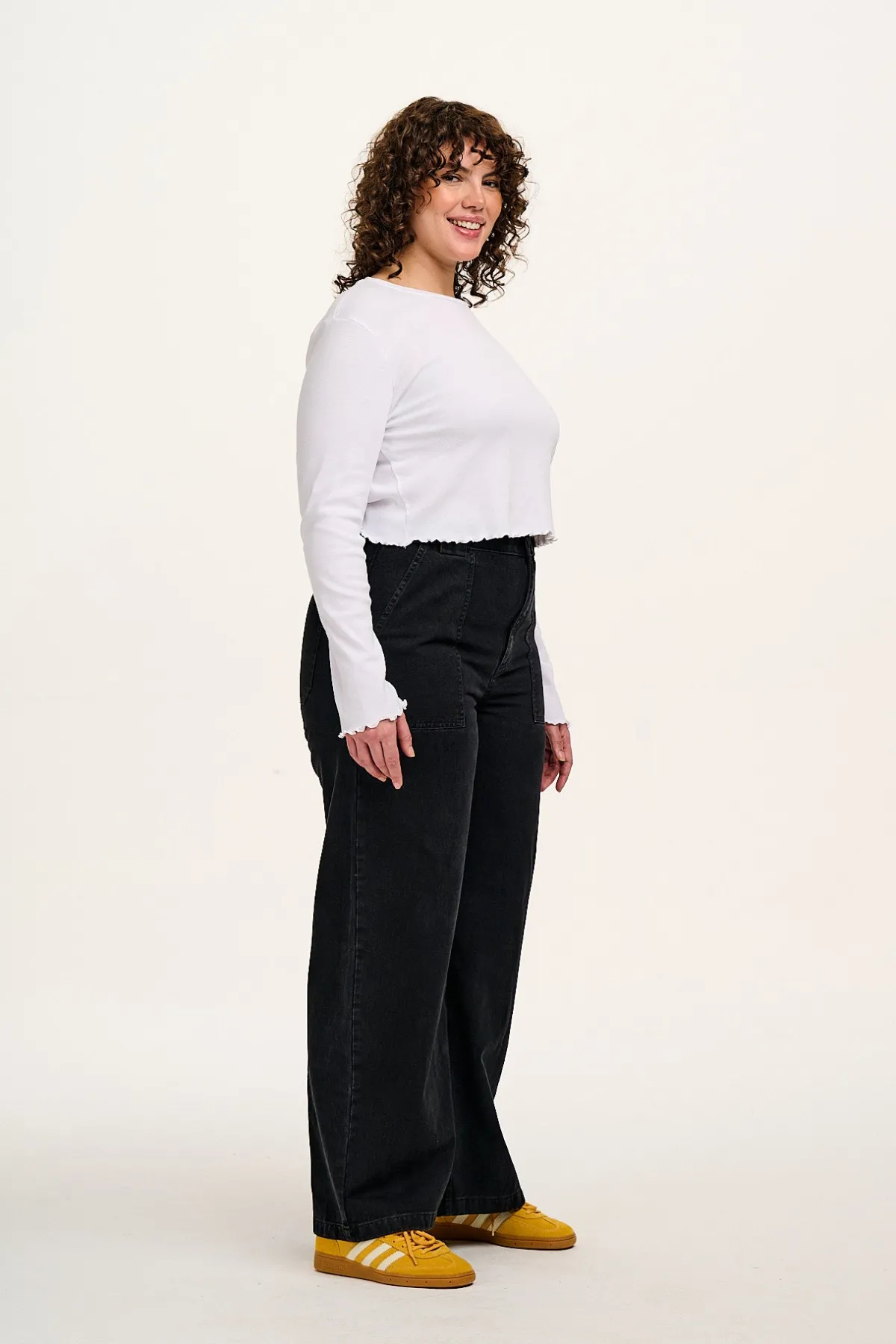 Best Delores - Wide Leg Denim Jeans Washed Black All Bottoms|Jeans