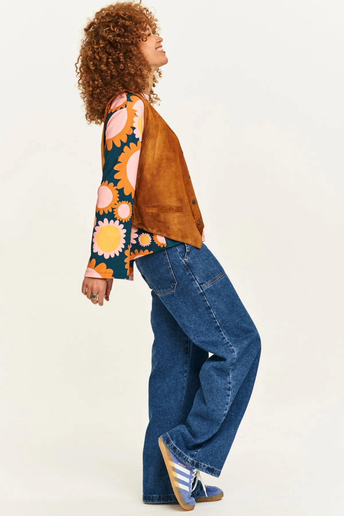 Online Delores - Wide Leg Denim Jeans in Mid Wash Blue All Bottoms|Jeans
