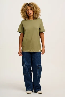 Online Denver - Cotton Tee in Khaki All Tops & Tees|Short Sleeve Tops