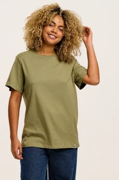 Online Denver - Cotton Tee in Khaki All Tops & Tees|Short Sleeve Tops