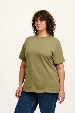 Online Denver - Cotton Tee in Khaki All Tops & Tees|Short Sleeve Tops