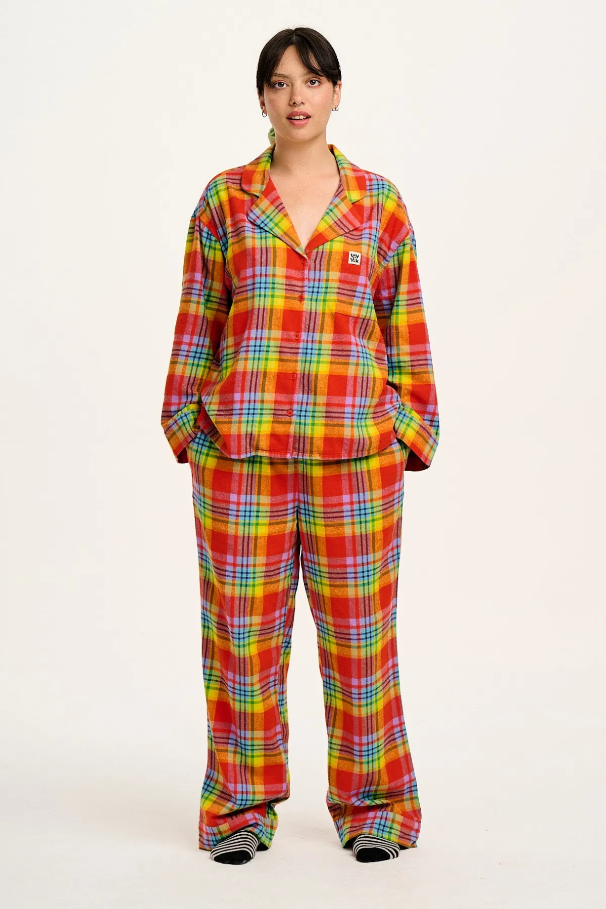 Online Dreamer - Soft Brushed Cotton Pyjama Set in Ncuti Tartan Print All Nightwear