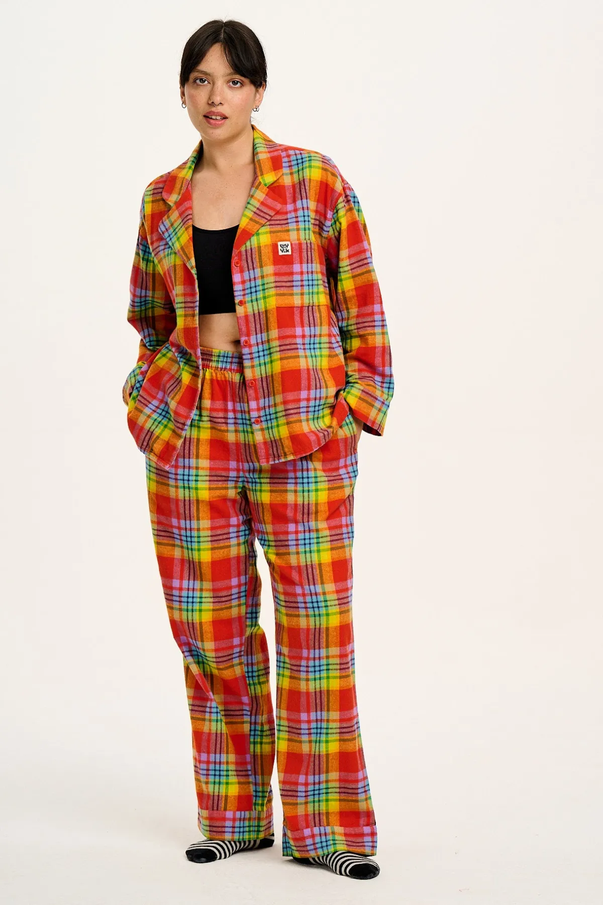 Online Dreamer - Soft Brushed Cotton Pyjama Set in Ncuti Tartan Print All Nightwear