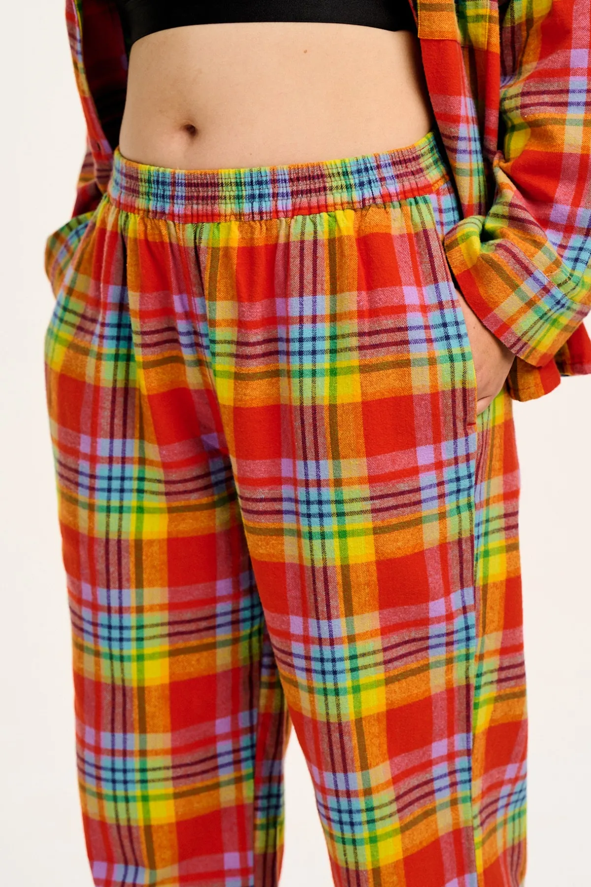 Online Dreamer - Soft Brushed Cotton Pyjama Set in Ncuti Tartan Print All Nightwear