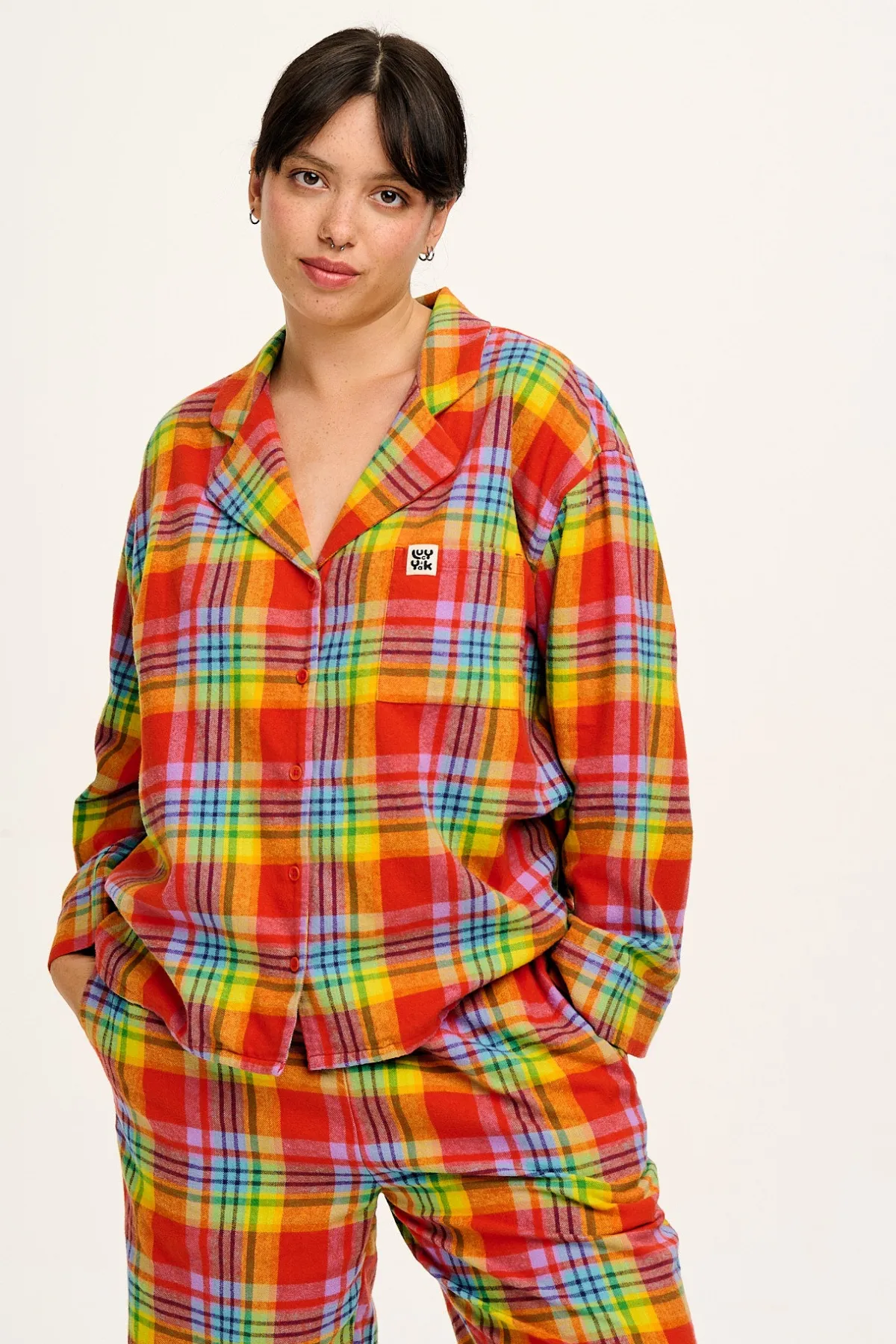 Online Dreamer - Soft Brushed Cotton Pyjama Set in Ncuti Tartan Print All Nightwear