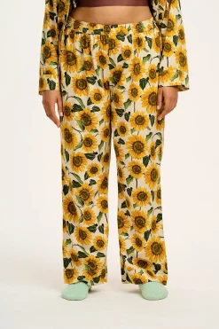Hot Dreamer - Soft Cotton Pyjama Set in Cream Sunflower Print All Nightwear