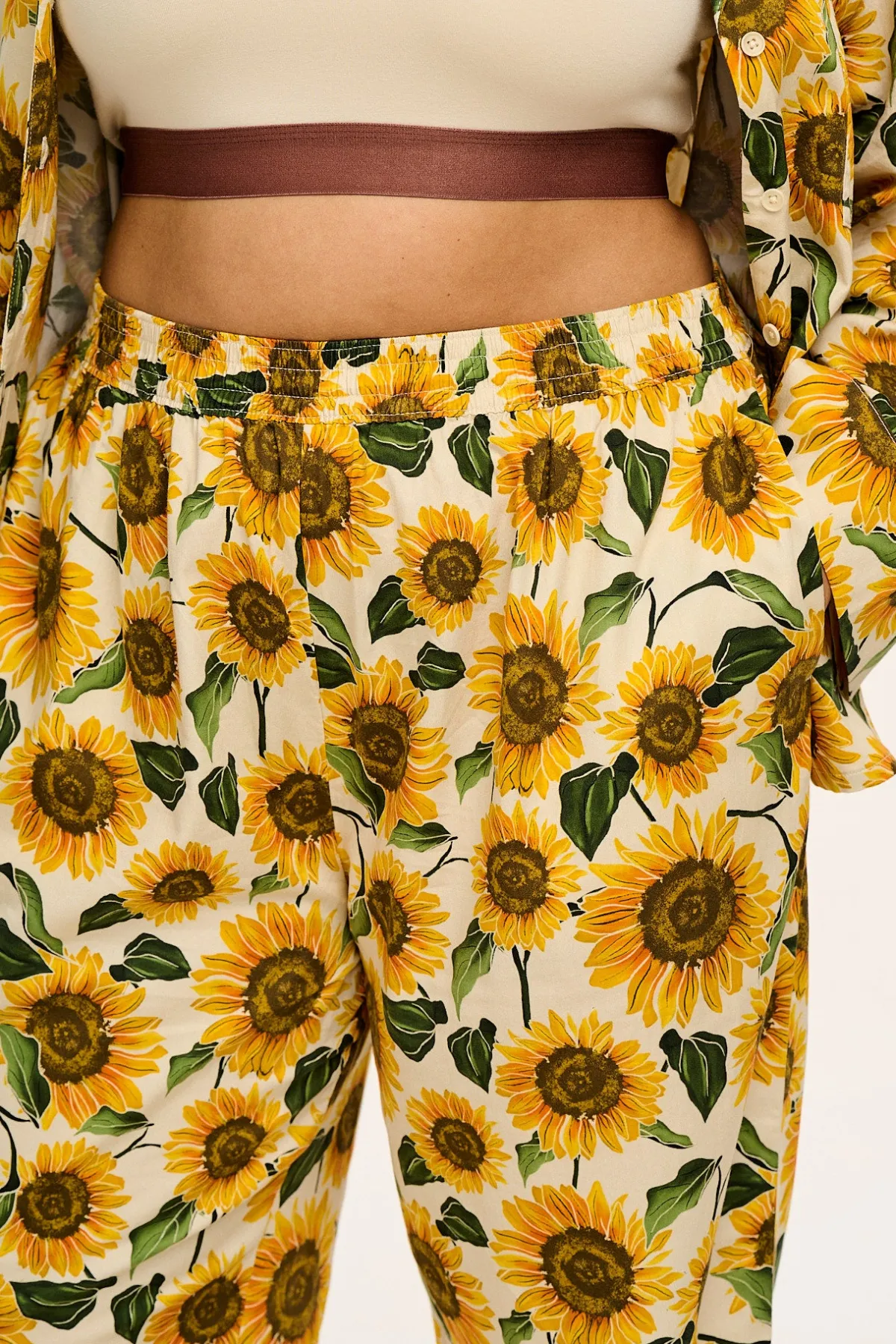 Hot Dreamer - Soft Cotton Pyjama Set in Cream Sunflower Print All Nightwear