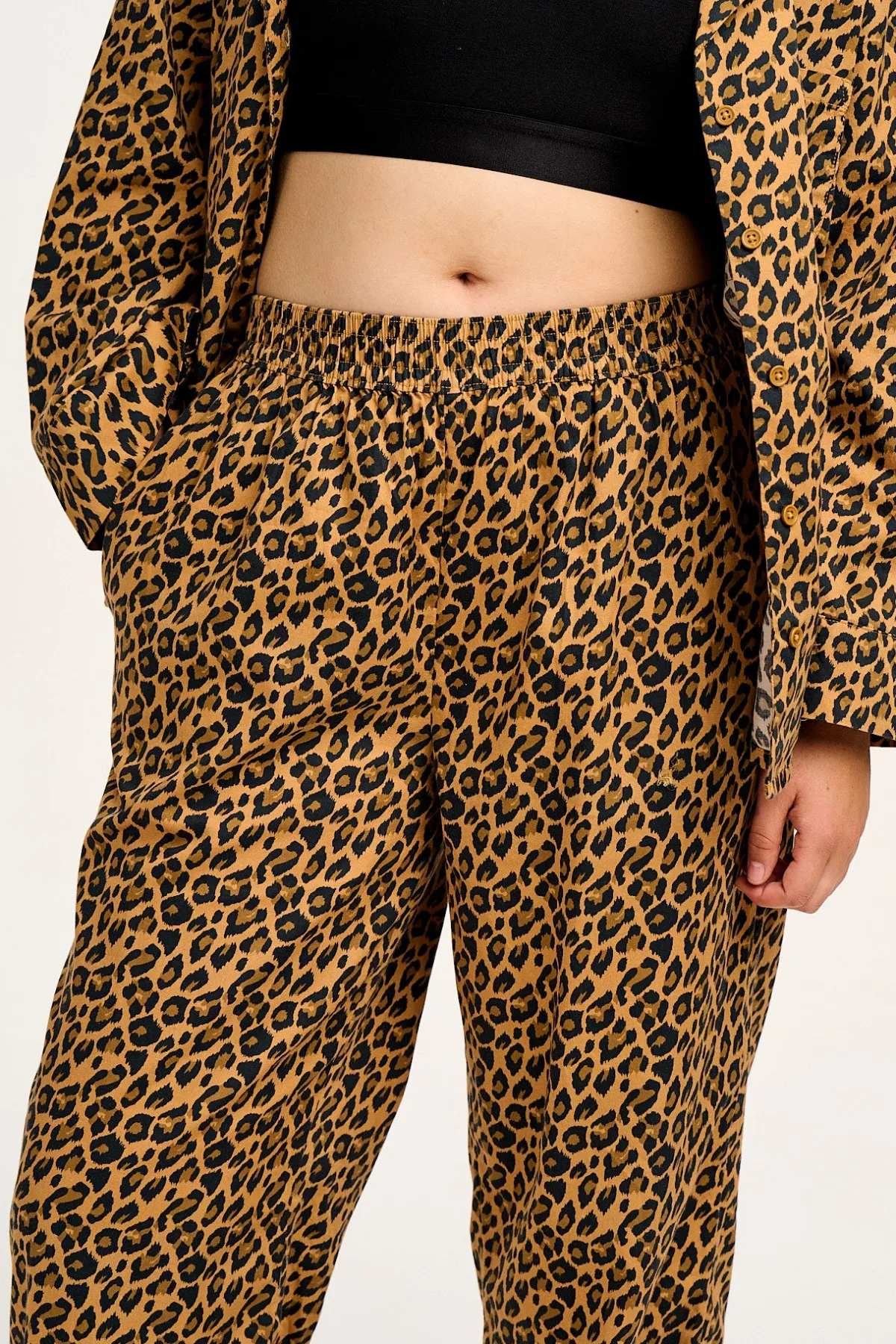 Sale Dreamer - Soft Cotton Pyjama Set in Leopard Print All Nightwear