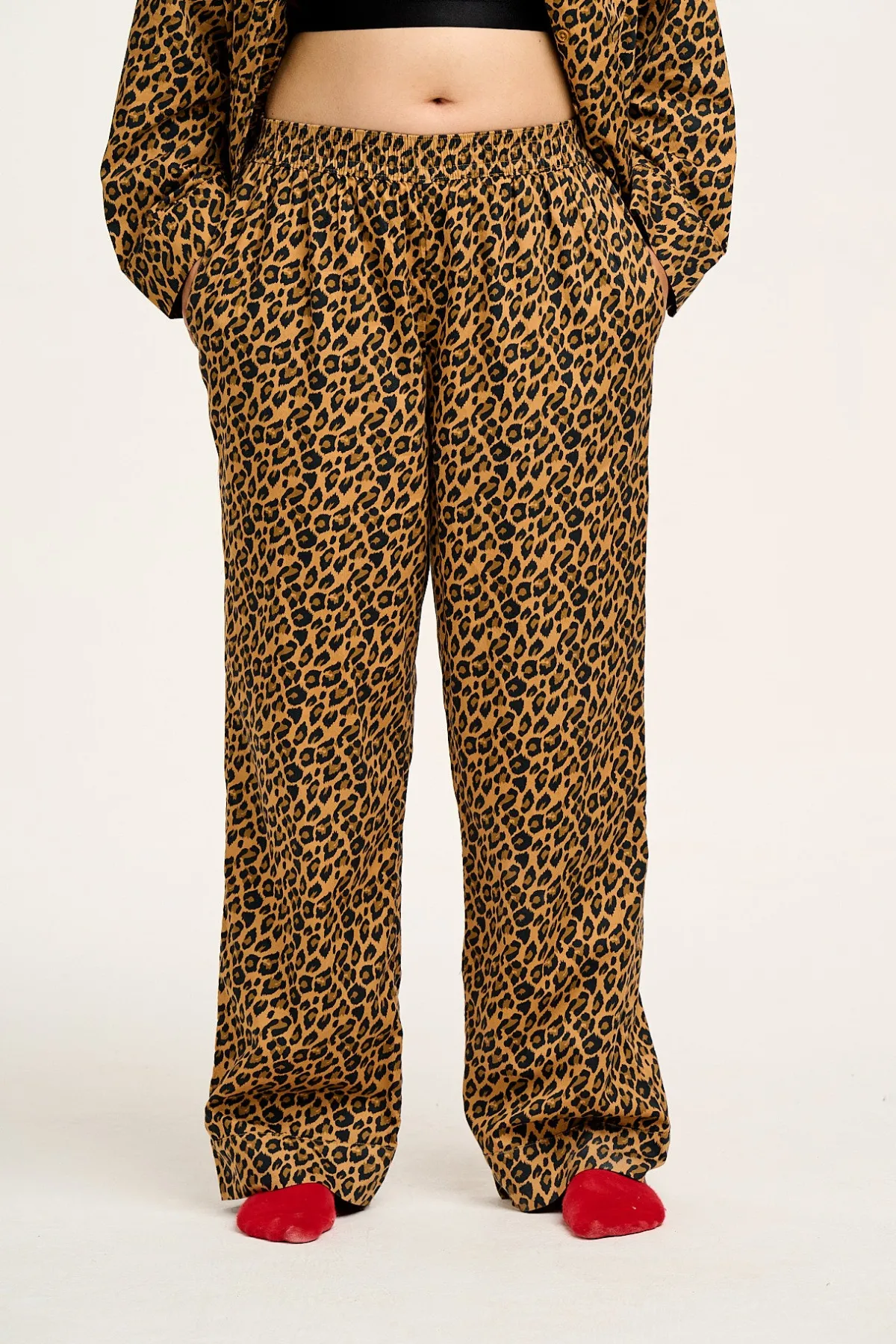 Sale Dreamer - Soft Cotton Pyjama Set in Leopard Print All Nightwear