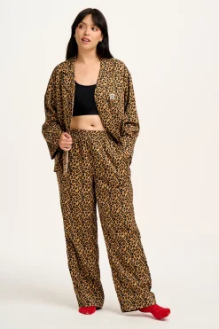 Sale Dreamer - Soft Cotton Pyjama Set in Leopard Print All Nightwear