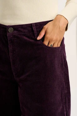 New Drew - Straight Leg Corduroy Trousers in Plum Perfect All Bottoms|Trousers