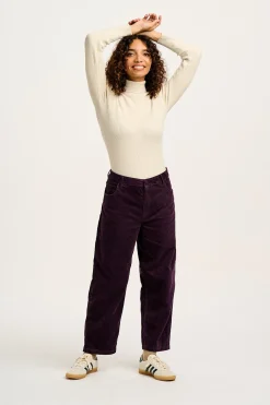 New Drew - Straight Leg Corduroy Trousers in Plum Perfect All Bottoms|Trousers