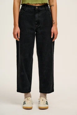 Outlet Drew - Straight Leg Denim Jeans in Washed Black All Bottoms|Petite Range
