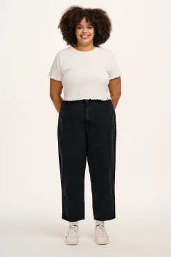 Outlet Drew - Straight Leg Denim Jeans in Washed Black All Bottoms|Petite Range